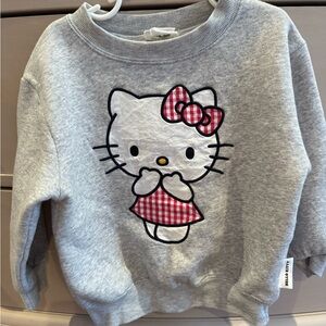 Adorable Gray Sweatshirt with Pink Hello Kitty Design